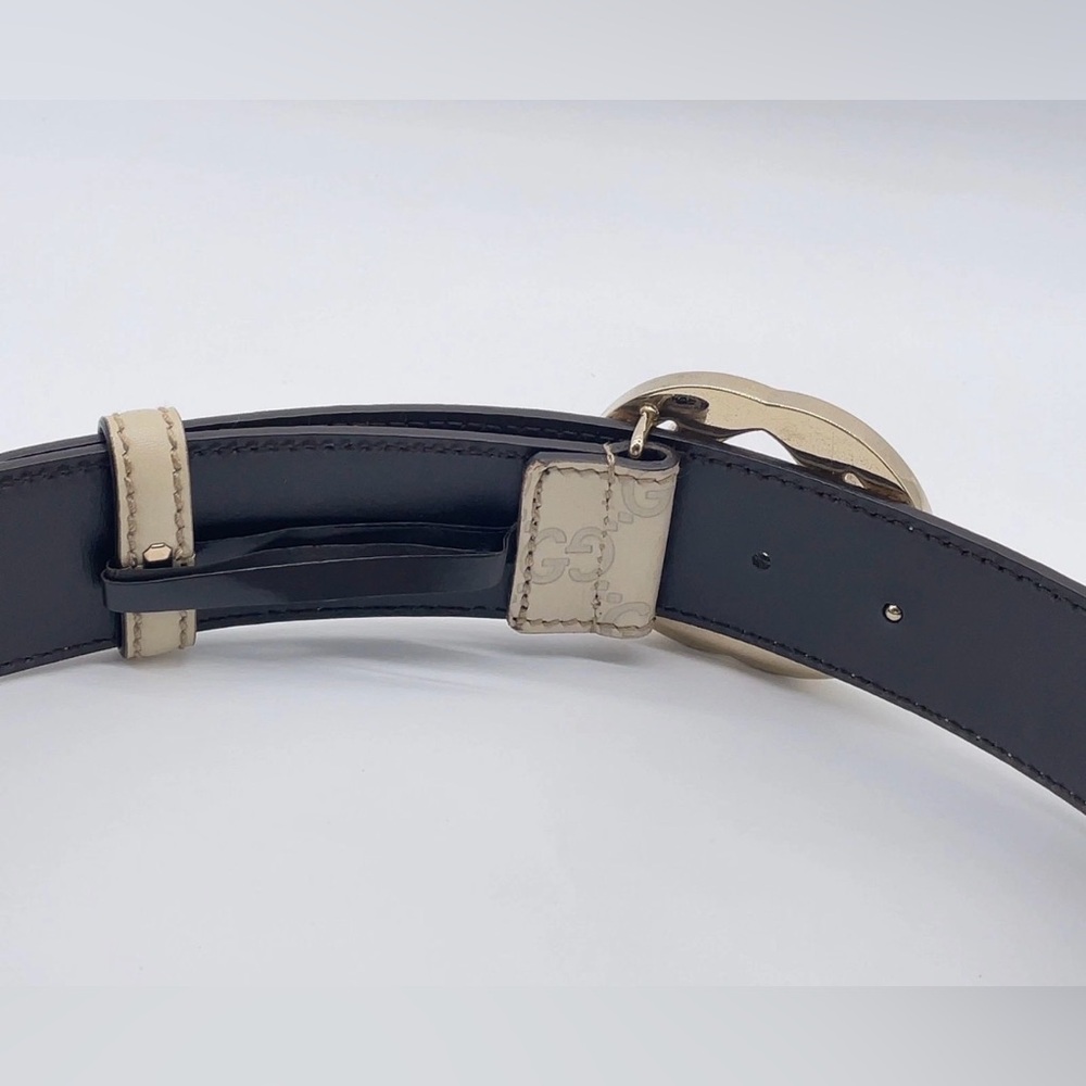 Auth GUCCI Interlocking G Guccissima Leather Ivory 85/34 Belt W/Dust bag - Picture 9 of 13